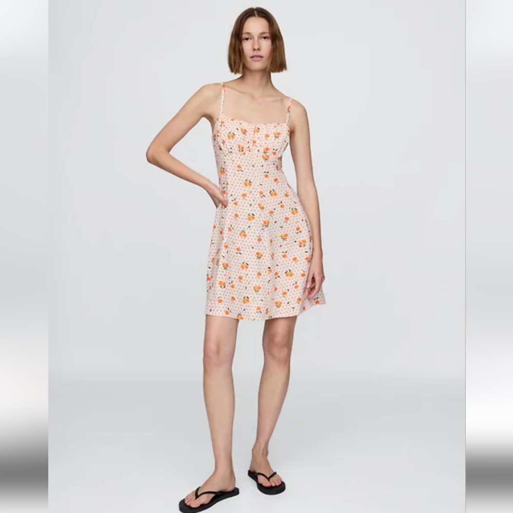 GAP Orange and White Floral Mini Dress